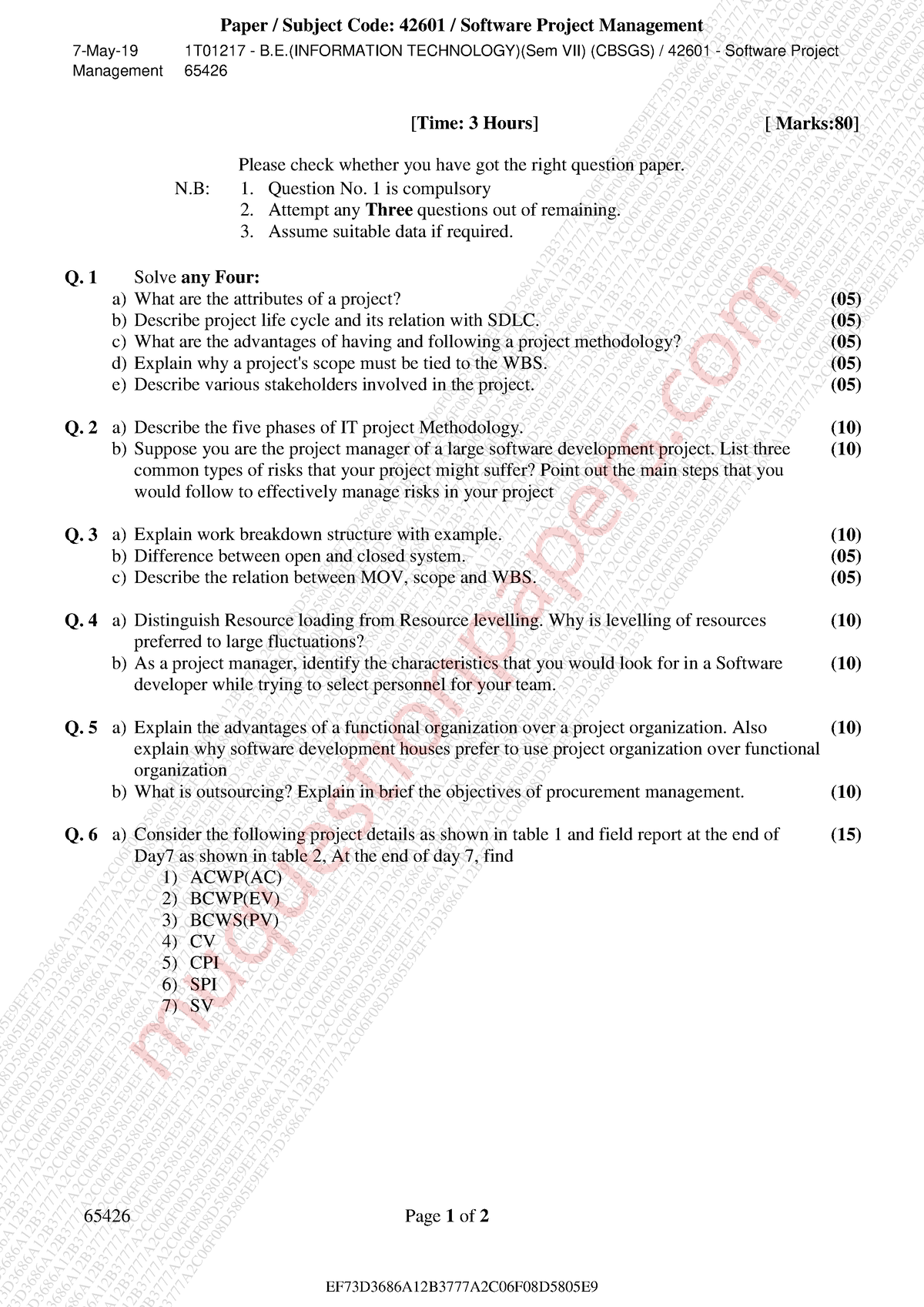 BE-IT SEM7 SPM MAY19 - It is question paper - 65426 Page 1 of 2 [Time ...