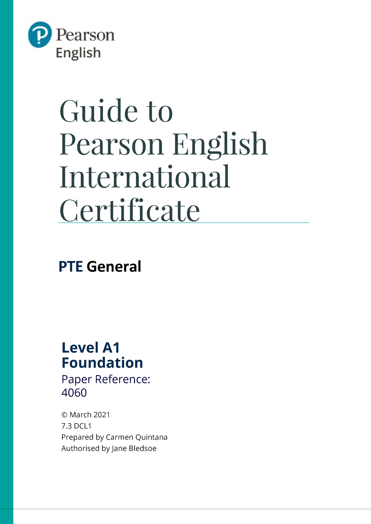 International Certificate Written Test Guide A1 - Guide To Pearson ...