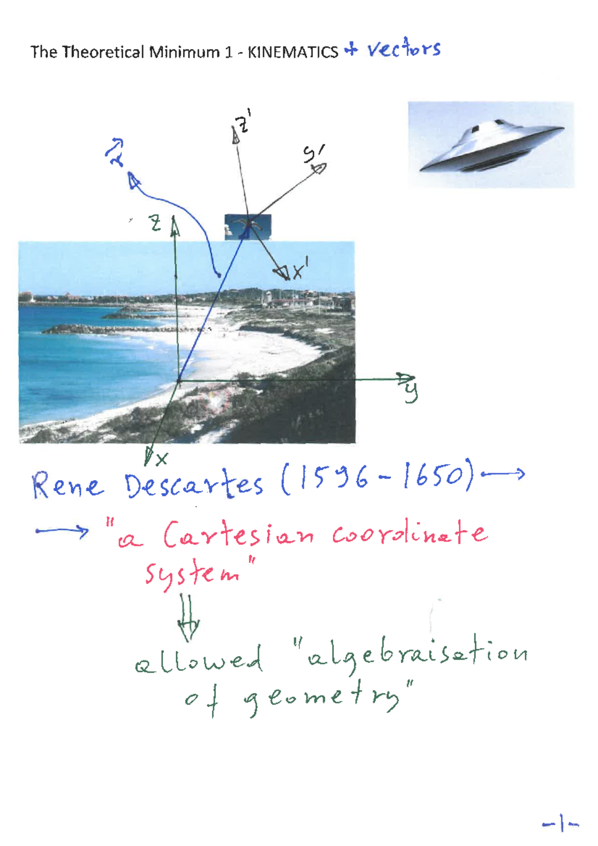 1. Slides on kinematics + vectors - The Theoretical Minimum 1 ...