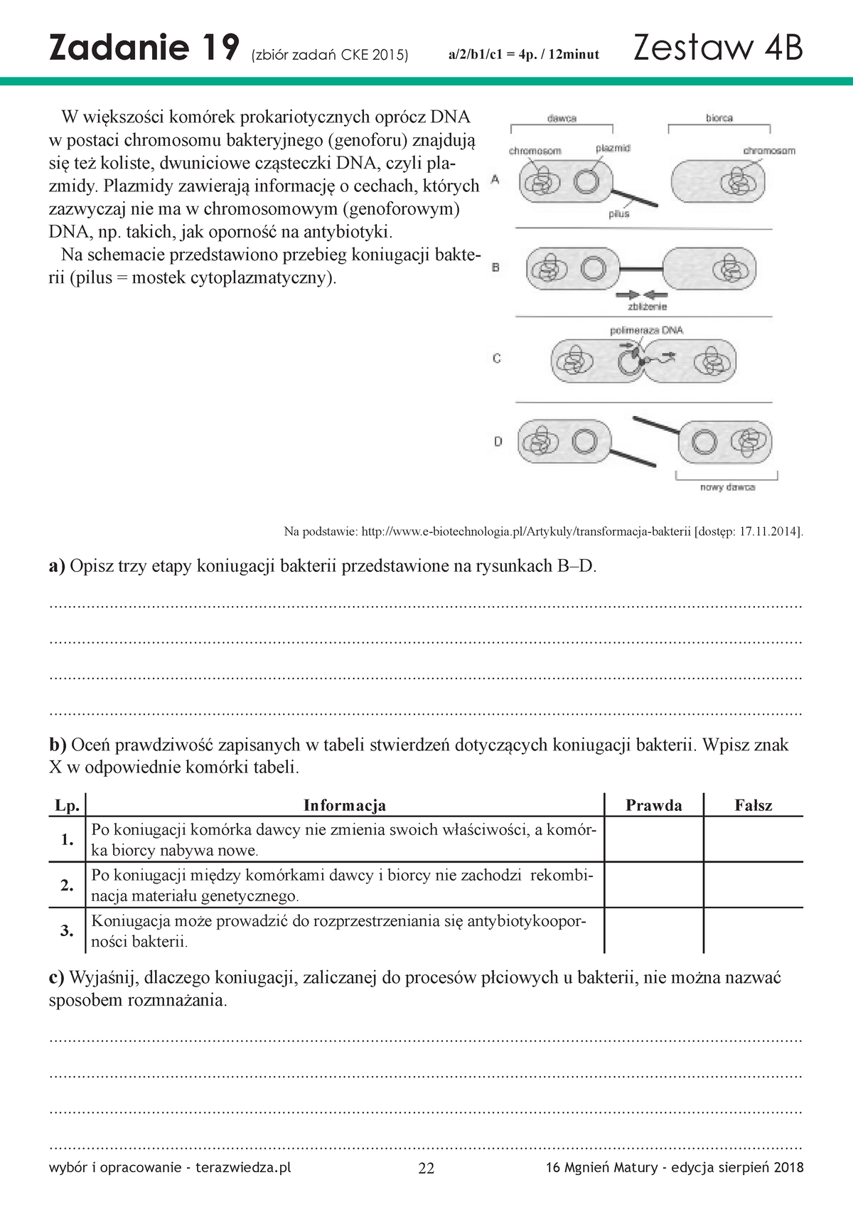 WIrusy, Bakterie, Grzyby, Protisty Zestaw B - Zadanie 19 (zbiór Zadań ...