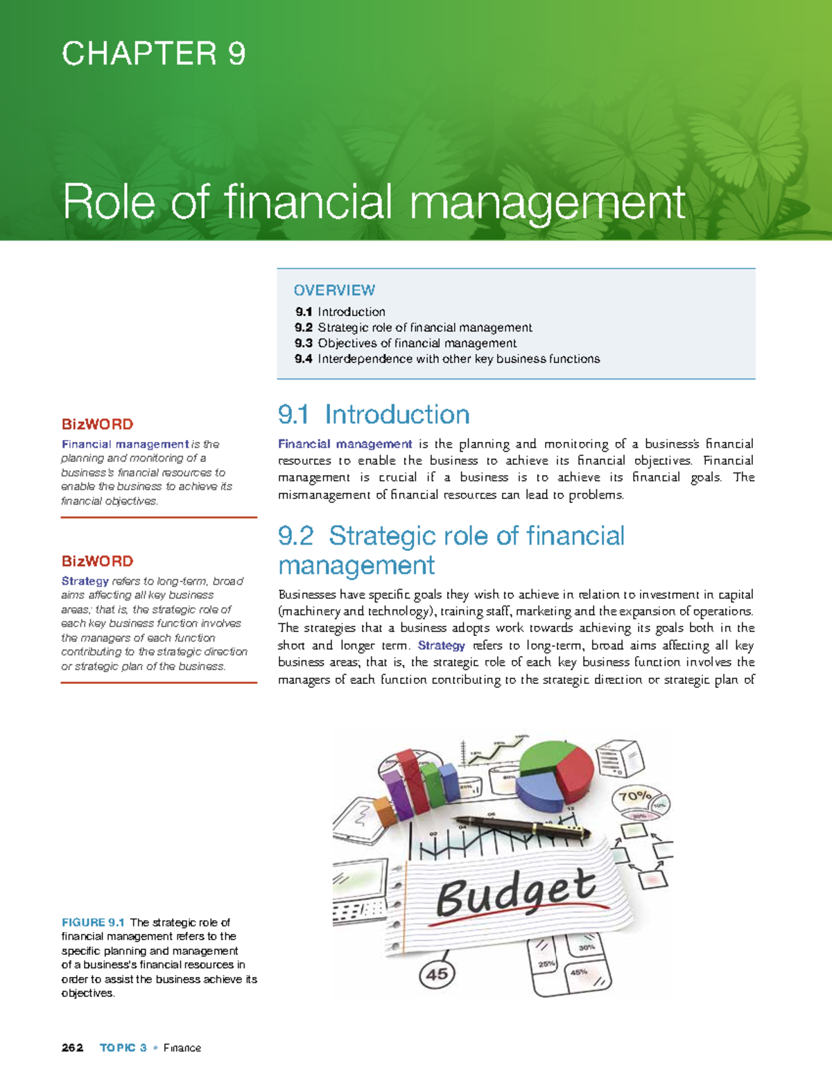 C09The Role Of Financial Management - 262 TOPIC 3 • Finance CHAPTER 9 ...