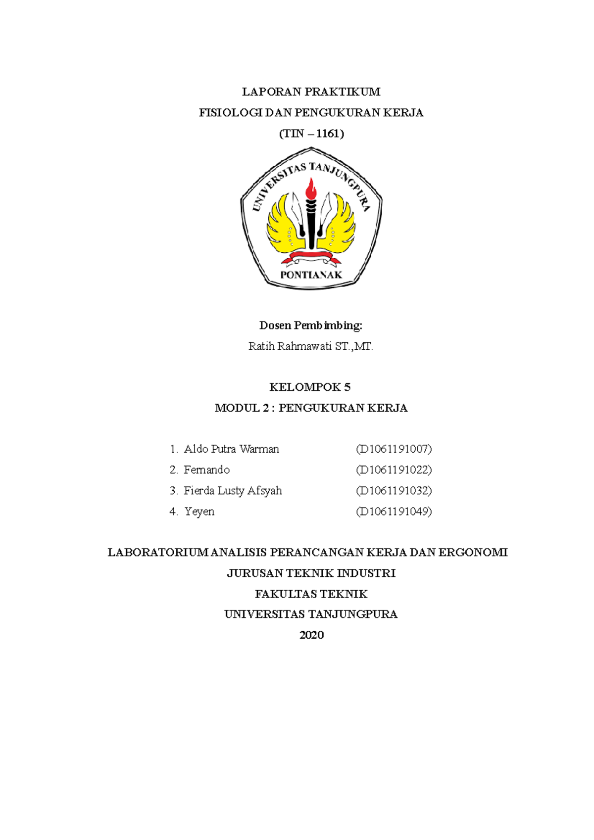 Praktikum FISIOLOGI DAN PENGUKURAN KERJA - LAPORAN PRAKTIKUM FISIOLOGI ...