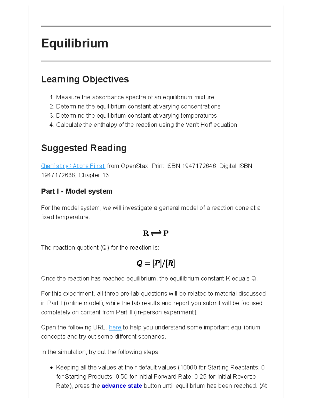 Equilibrium Lab Manual Winter 2022 CHEM 120 McGill Studocu