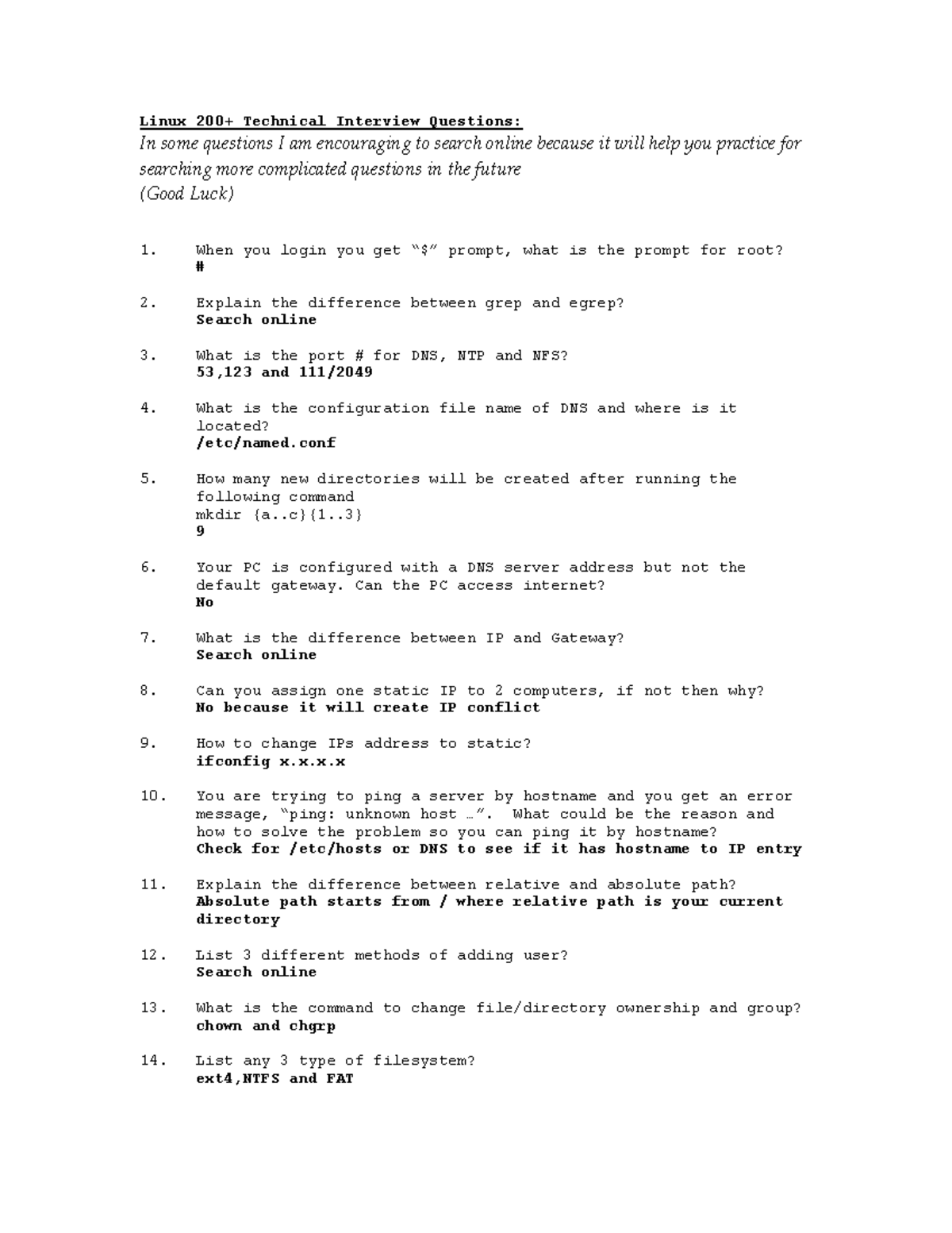 Linux Interview Questions Answers - Linux 200+ Technical Interview ...