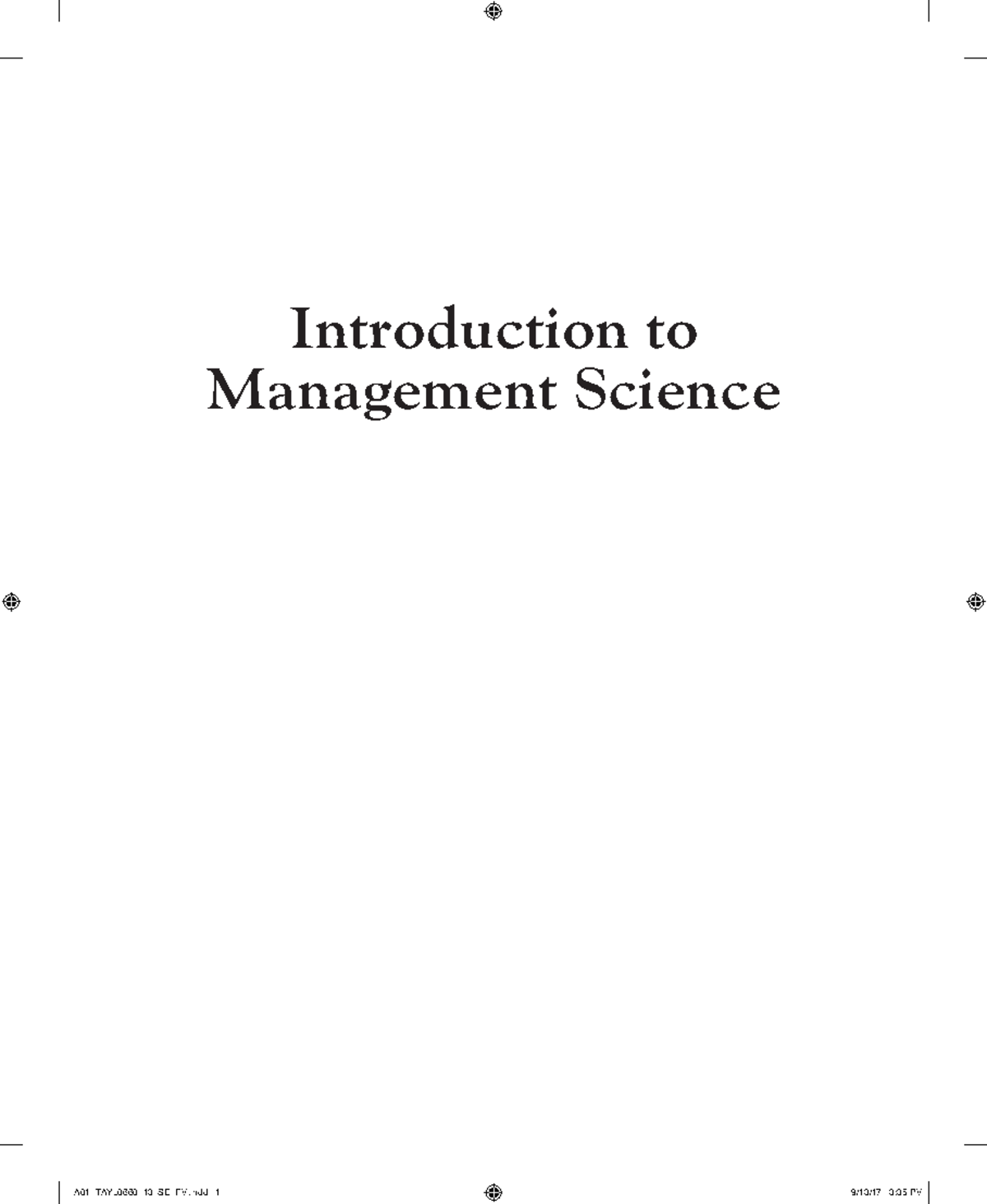 Management Science - Introduction to Management Science Vice President ...