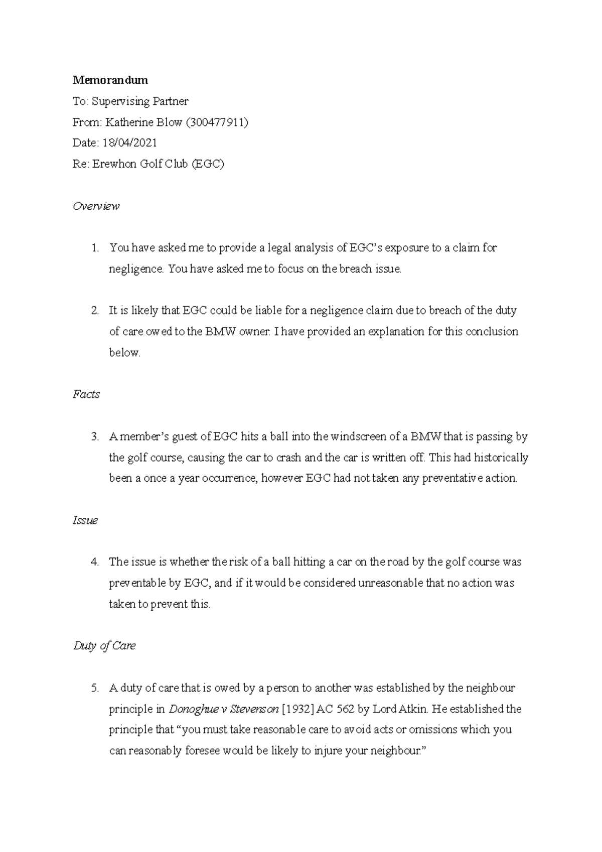 law of torts assignment pdf