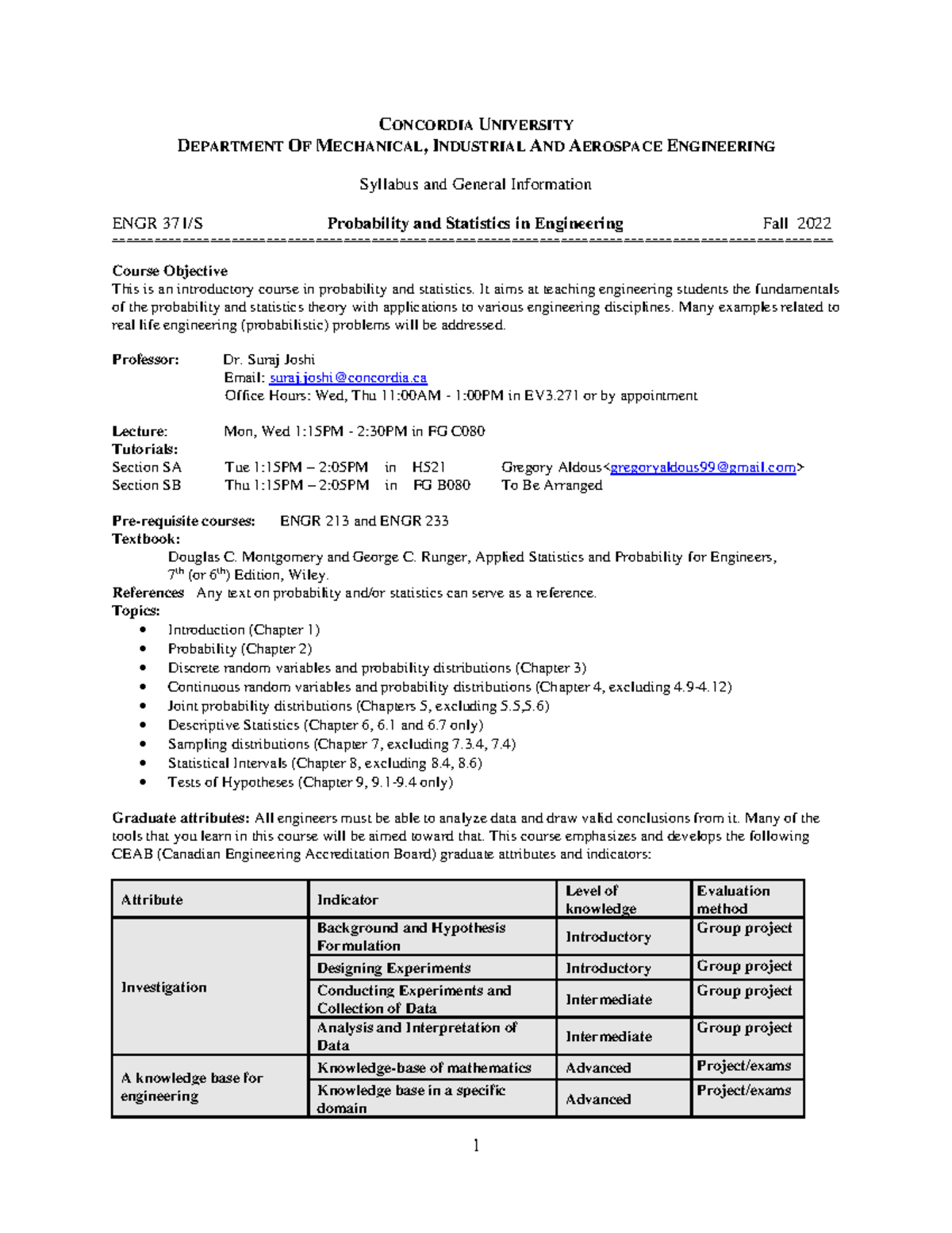 Course Outline 1 Concordia University Department Of Mechanical Industrial And Aerospace Studocu Course Outline 1 Concordia University Department Of Mechanical Industrial And Aerospace Studocu