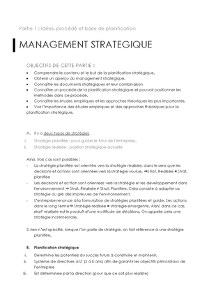 Management Stratégique - Résumé Management Stratégique Module 1 ...