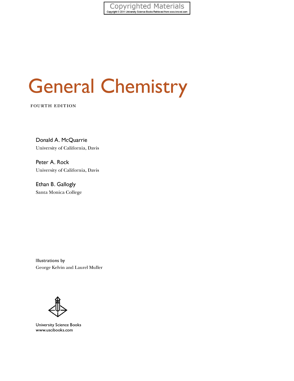 General Chemistry, 4th Edition by Donald A Mc Quarrie - General ...