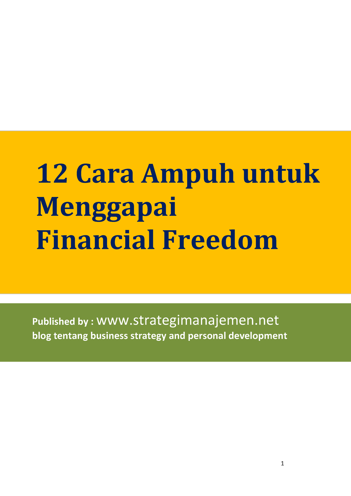 04 Cara Meraih Financial Freedom - 9 Esai Inspiratif Tentang Business ...