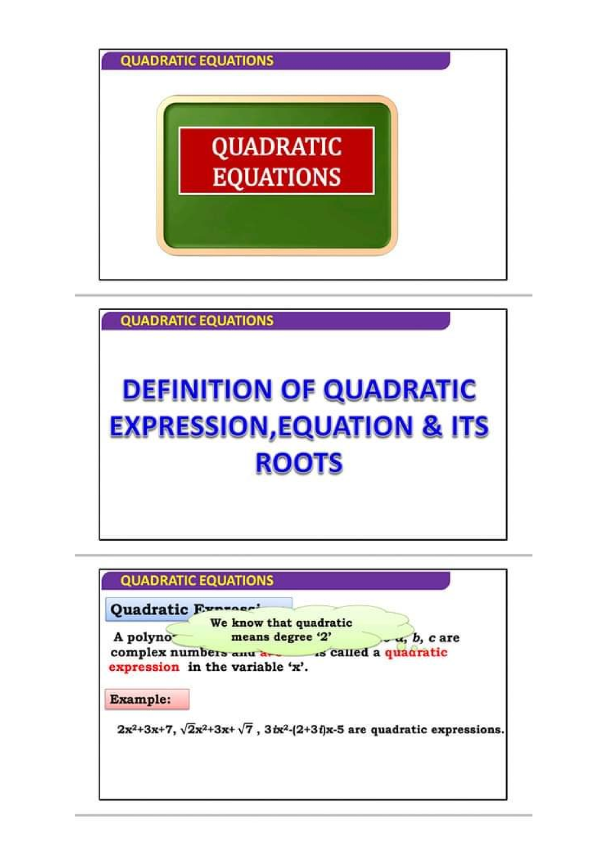 brilliant-notes-of-quadratic-equations-math-math-matiques-studocu