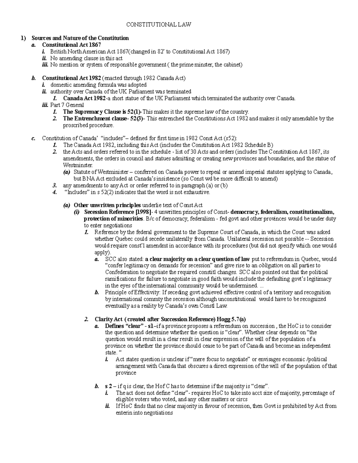 Notes For Canada Cons-Law-Final-NCA-Exams - CONSTITUTIONAL LAW Sources ...