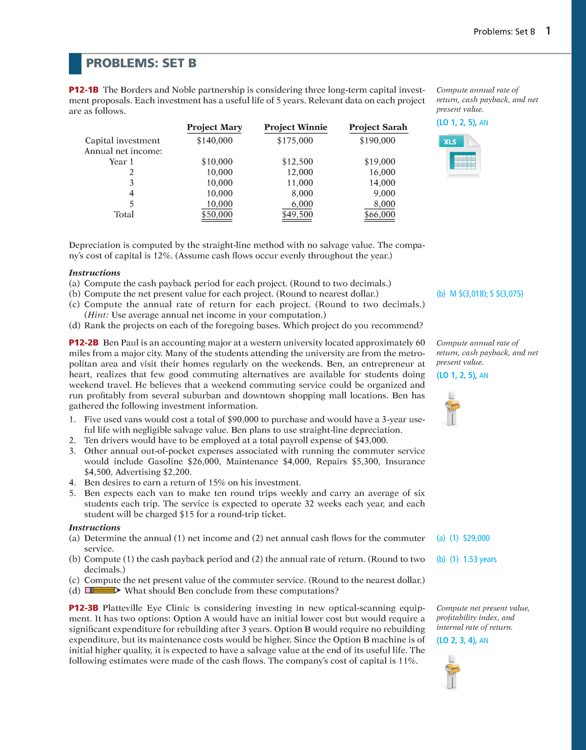 Capital Budgeting Problems - Problems: Set B 1 PROBLEMS: SET B P12-1B ...