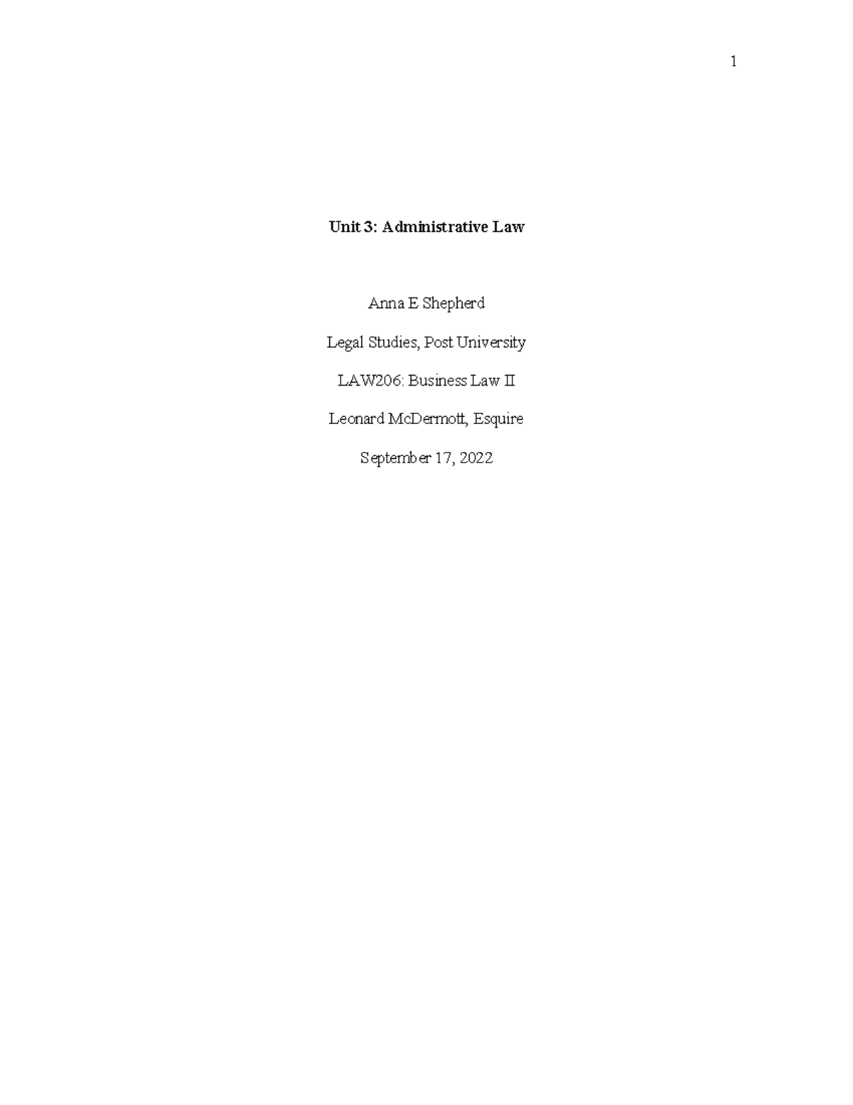 Unit+3 +Administrative+Law+ - Unit 3: Administrative Law Anna E ...