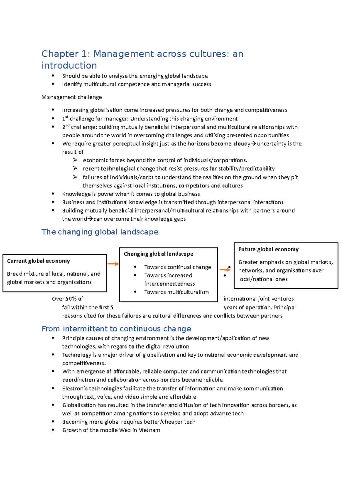 Chapter 1: MGMT2102 - Chapter 1: Management Across Cultures: An ...