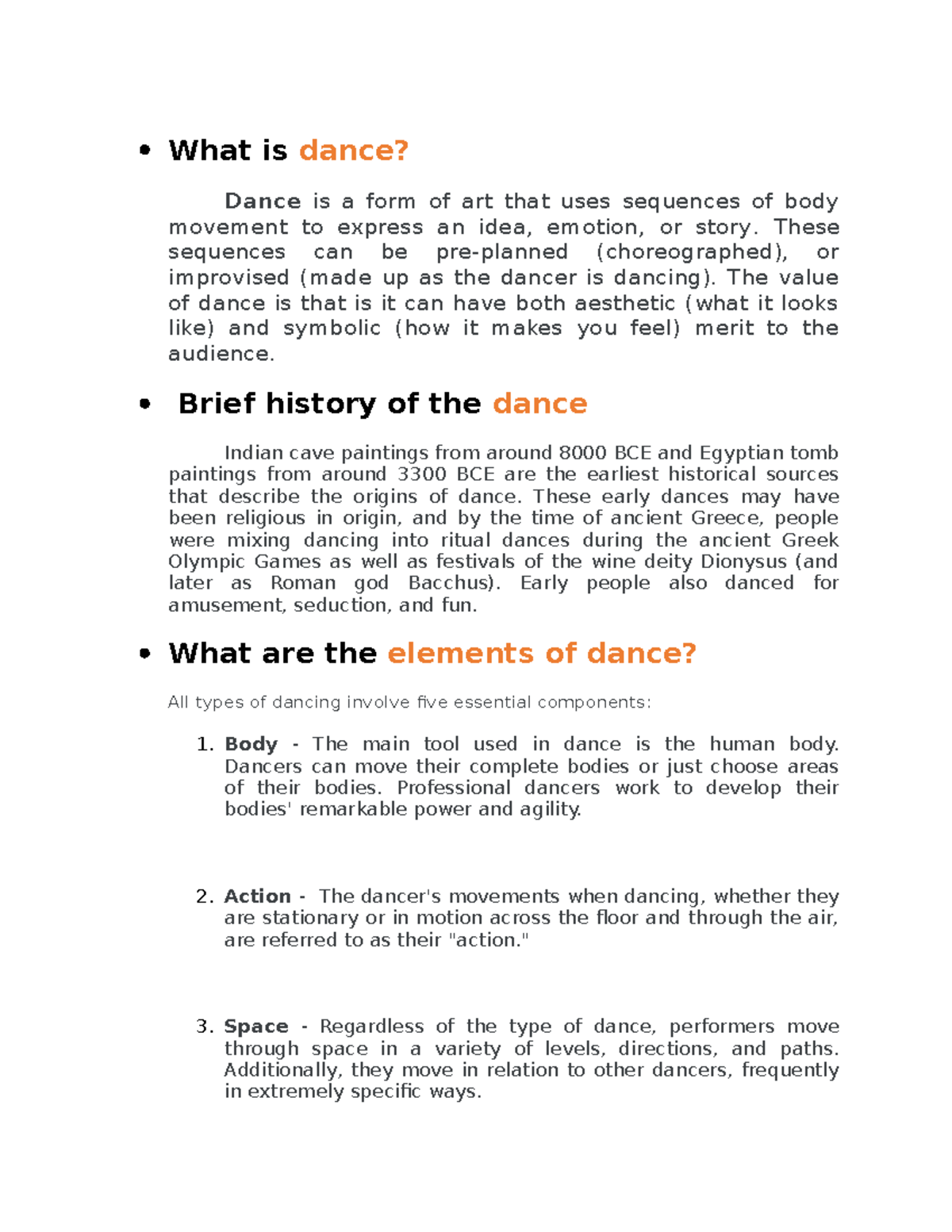 What Is Dance What Is Dance Dance Is A Form Of Art That Uses