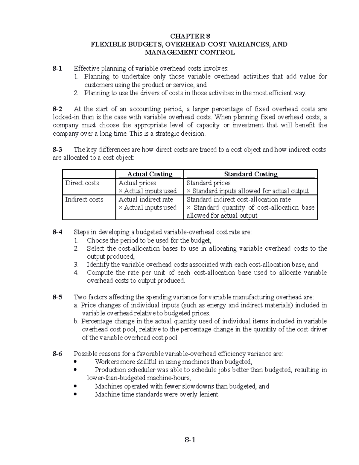 Hca14 SM CH08 - Cost Accounting 2012 Solution Ch8 - CHAPTER 8 FLEXIBLE ...