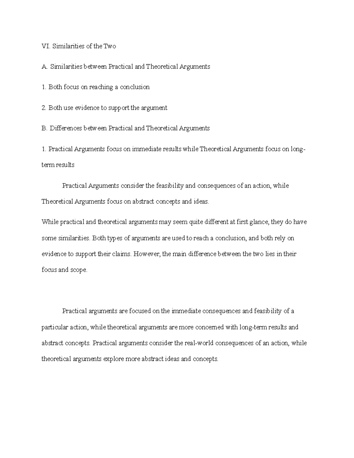 Arguments p and t 6 - VI. Similarities of the Two A. Similarities ...