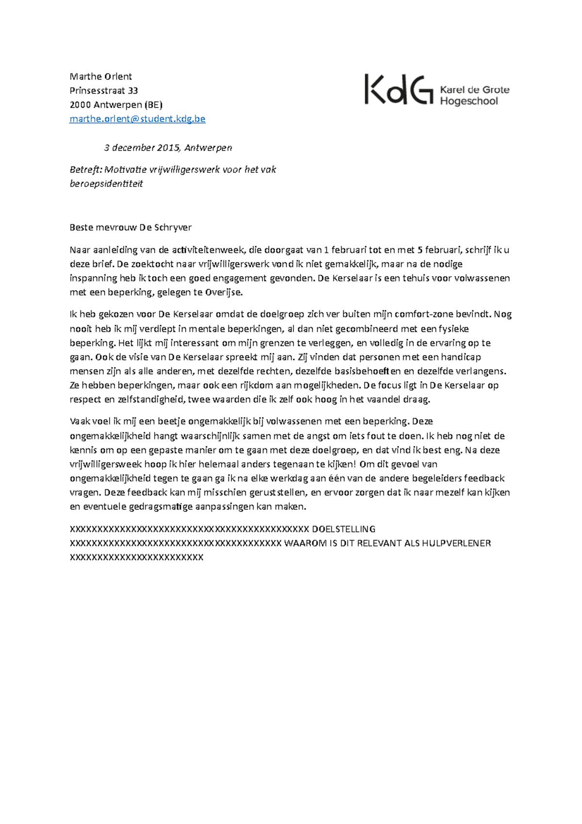 Motivatiebrief vrijwilligerswerk  De zoektocht naar vrijwilligerswerk