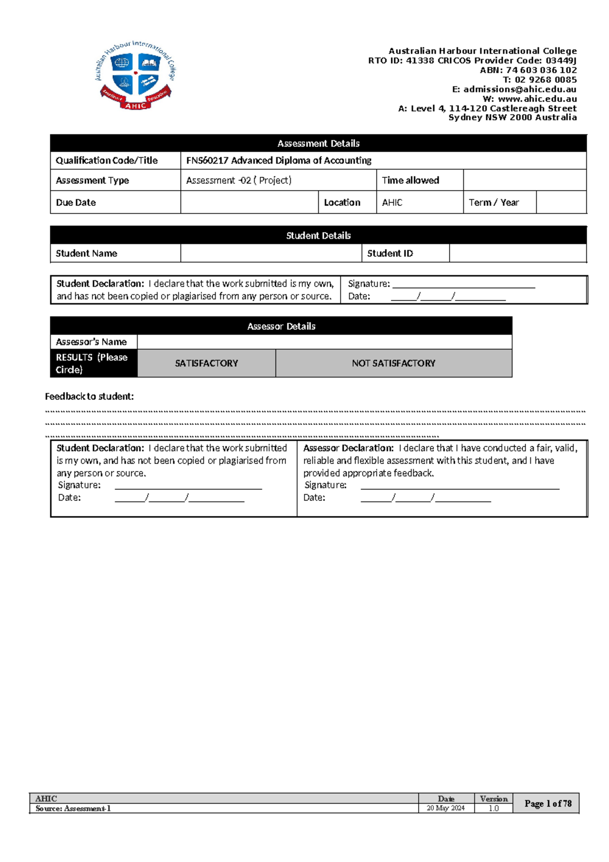 Assessment-2 - HUMAN RESOURCE MANAGEMEN T - RTO ID: 41338 CRICOS ...