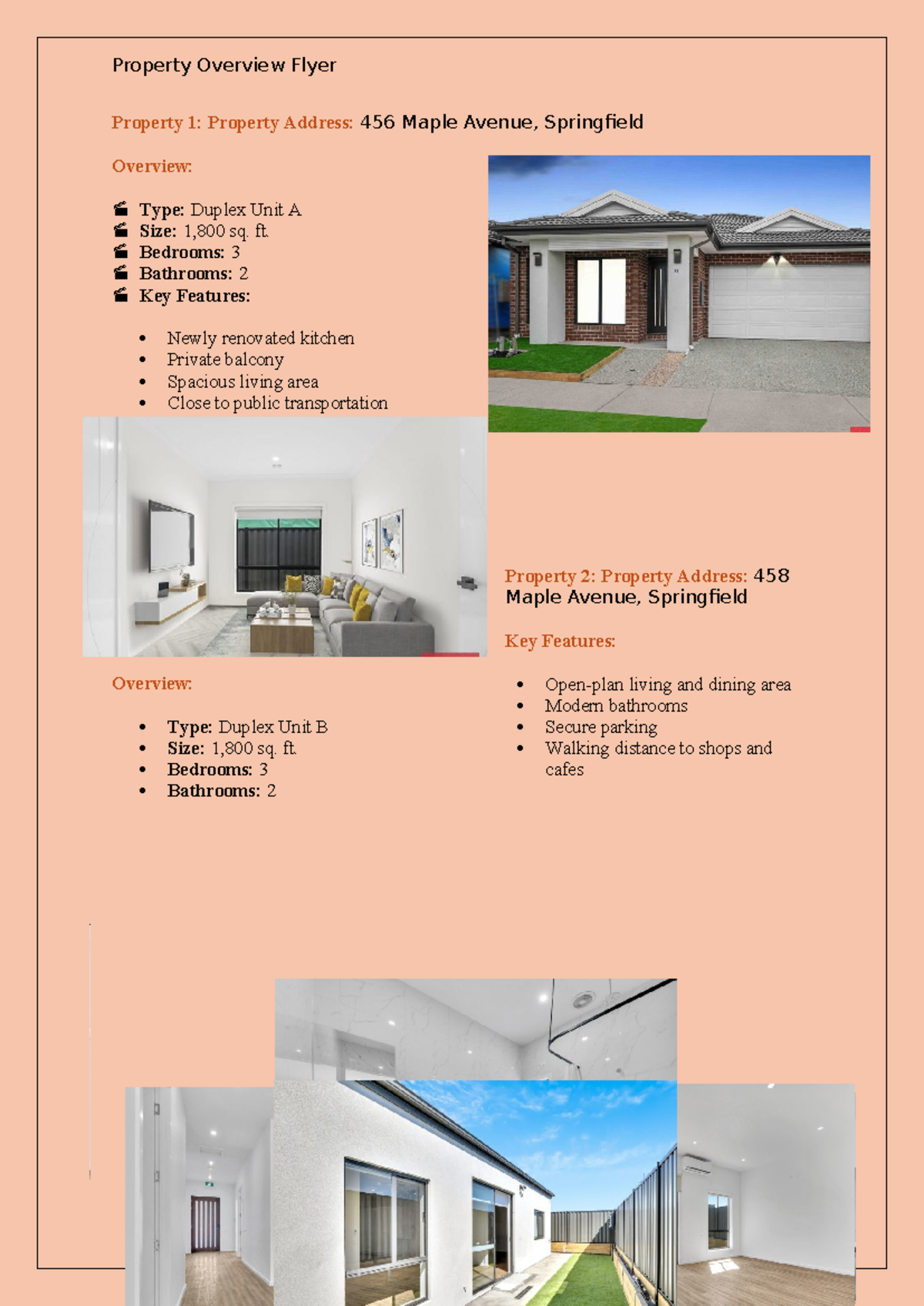 Flyer for multiple property auction - Property Overview Flyer Property ...