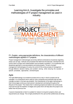 unit 9 project management assignment 1