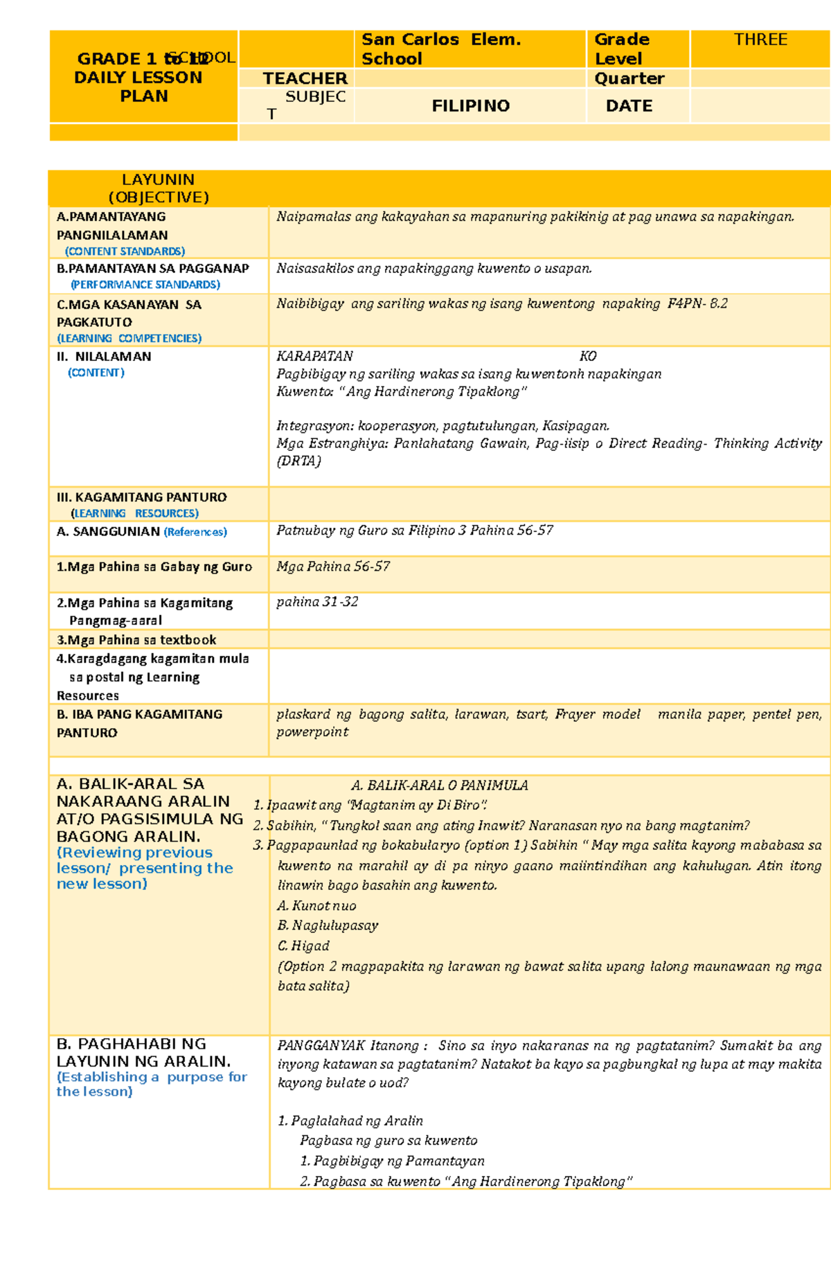 English 3 COT 3 - For additional lectures - GRADE 1 to 12 DAILY LESSON ...