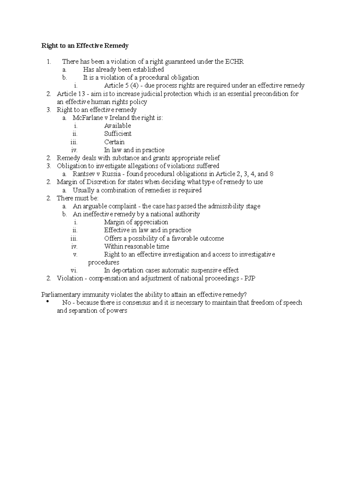 Right to an Effective Remedy 2. 3. 2. 3. 2. 2. 2. There has been a