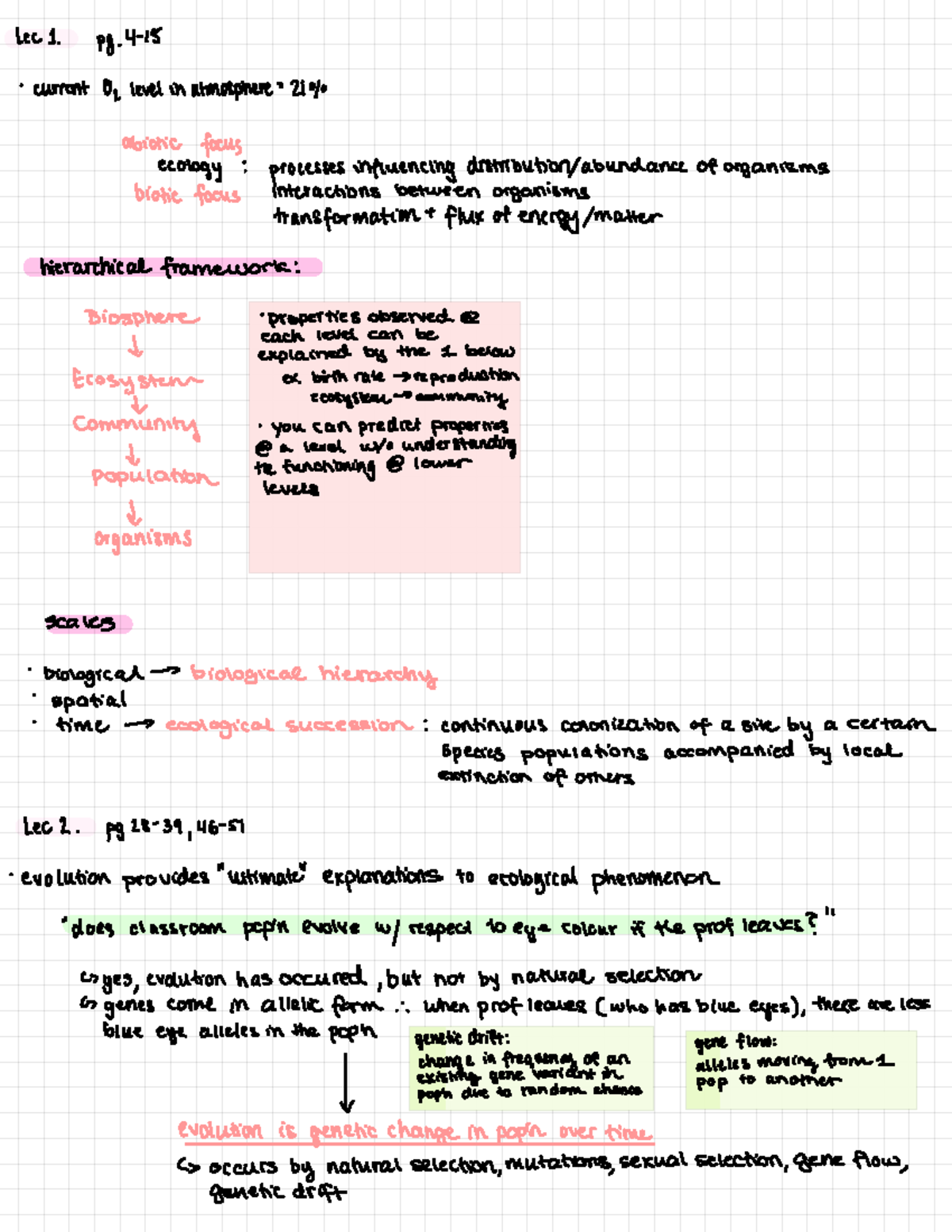 Prelim 1 Review Notes - lect. pg. 4- ' current Oz level in atmosphere ...