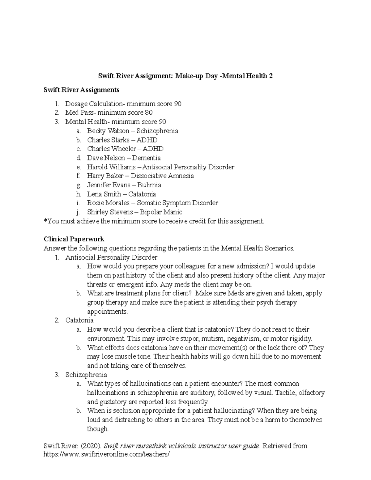 MakeUp Mental Health Day 2 Swift River Assignment Makeup Day Mental Health 2 Swift River