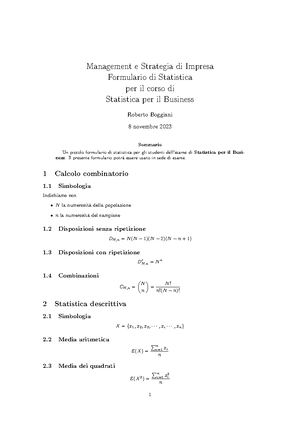 Lezione 5 Slide - Statistica Per Il Business - , 333 8, X-x-II-x-E-EE ...