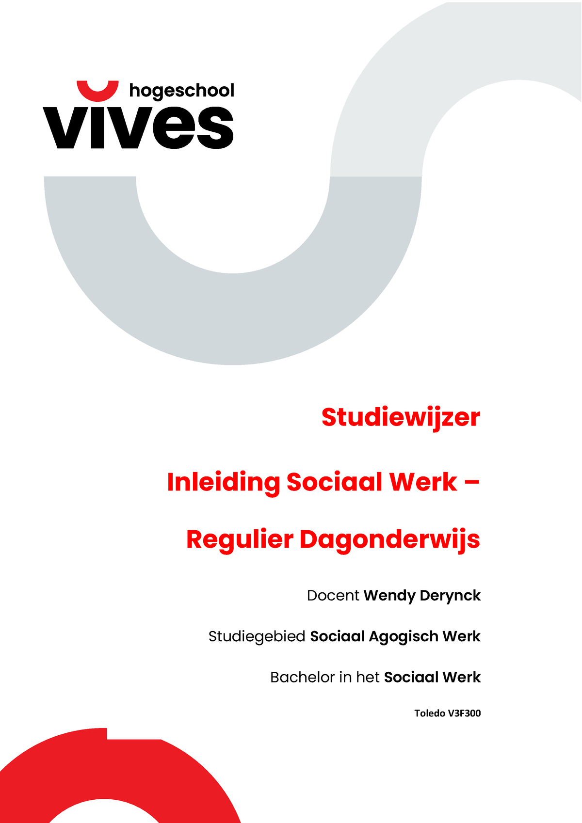 Studiewijzer Inleiding Sociaal Werk - Vives - Studocu