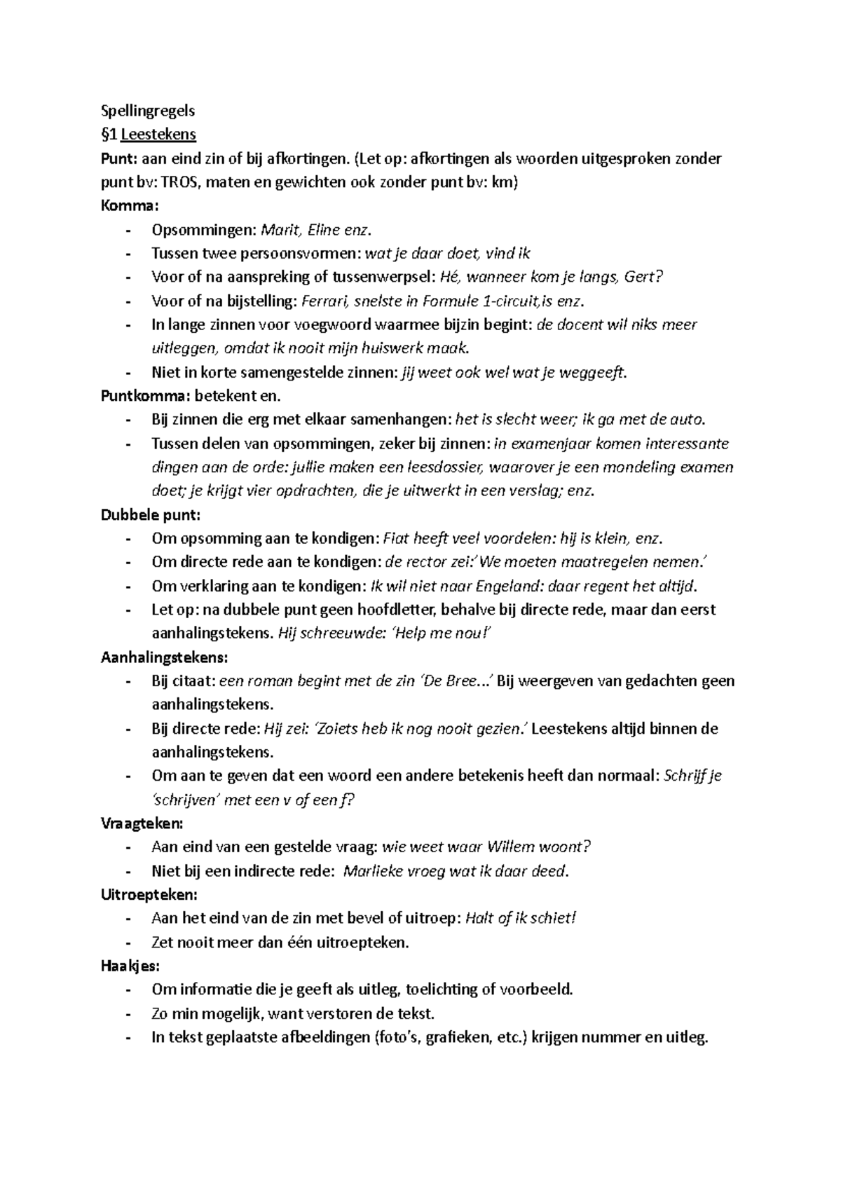 Samenvatting Nederlands Spellen En Formuleren - Spellingregels §1 ...