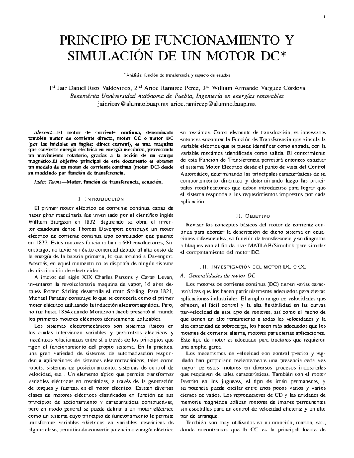 Pf-Motor DC - modelado de motor DC - PRINCIPIO DE FUNCIONAMIENTO Y ...