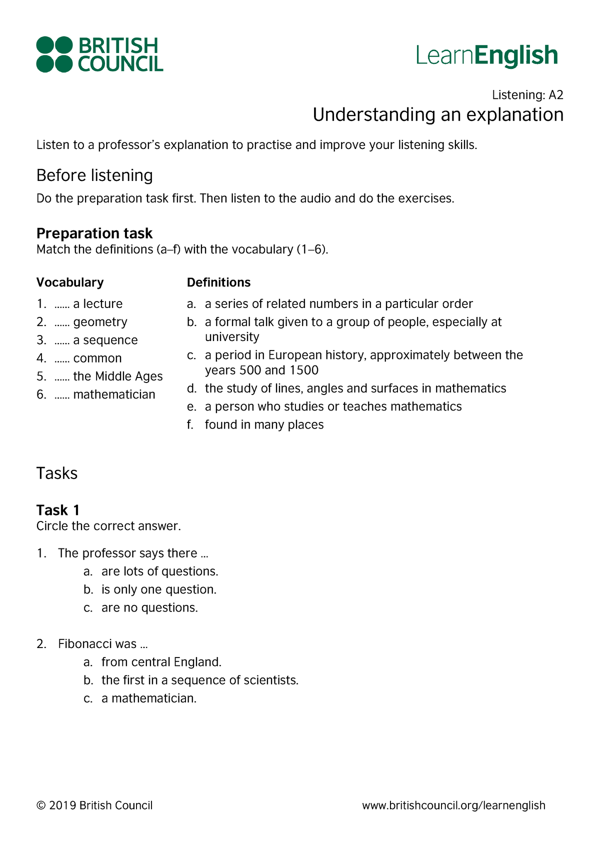 Learn English Listening A2 Understanding An Explanation 2 Listening