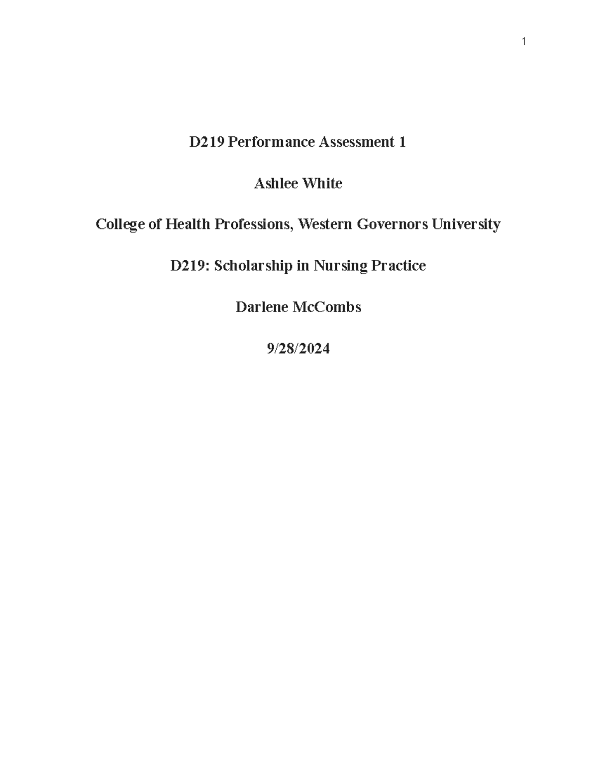 D219 Performance Assessment 1 - These injuries are usually ...