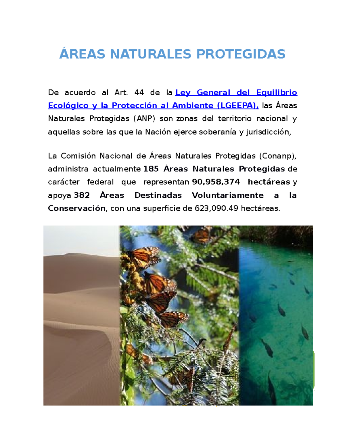 Áreas Naturales Protegidas - Reservas De La Biosfera Parques Nacionales ...