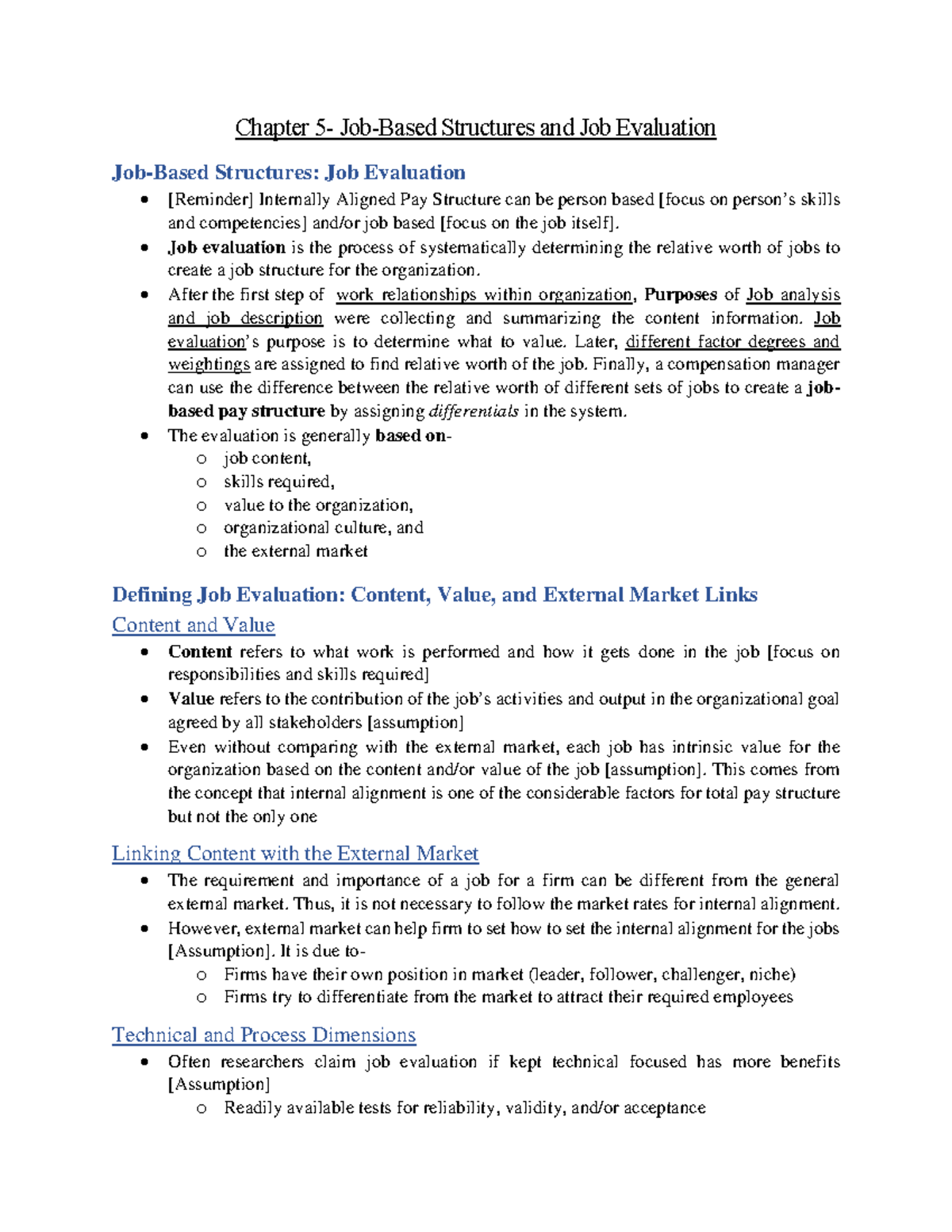 job-evaluation-job-analysis-notes-chapter-5-job-based-structures