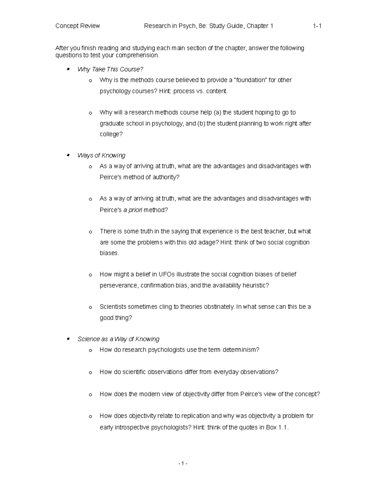 2020 Notes Chapter Design - Concept Review Research in Psych, 8e: Study ...