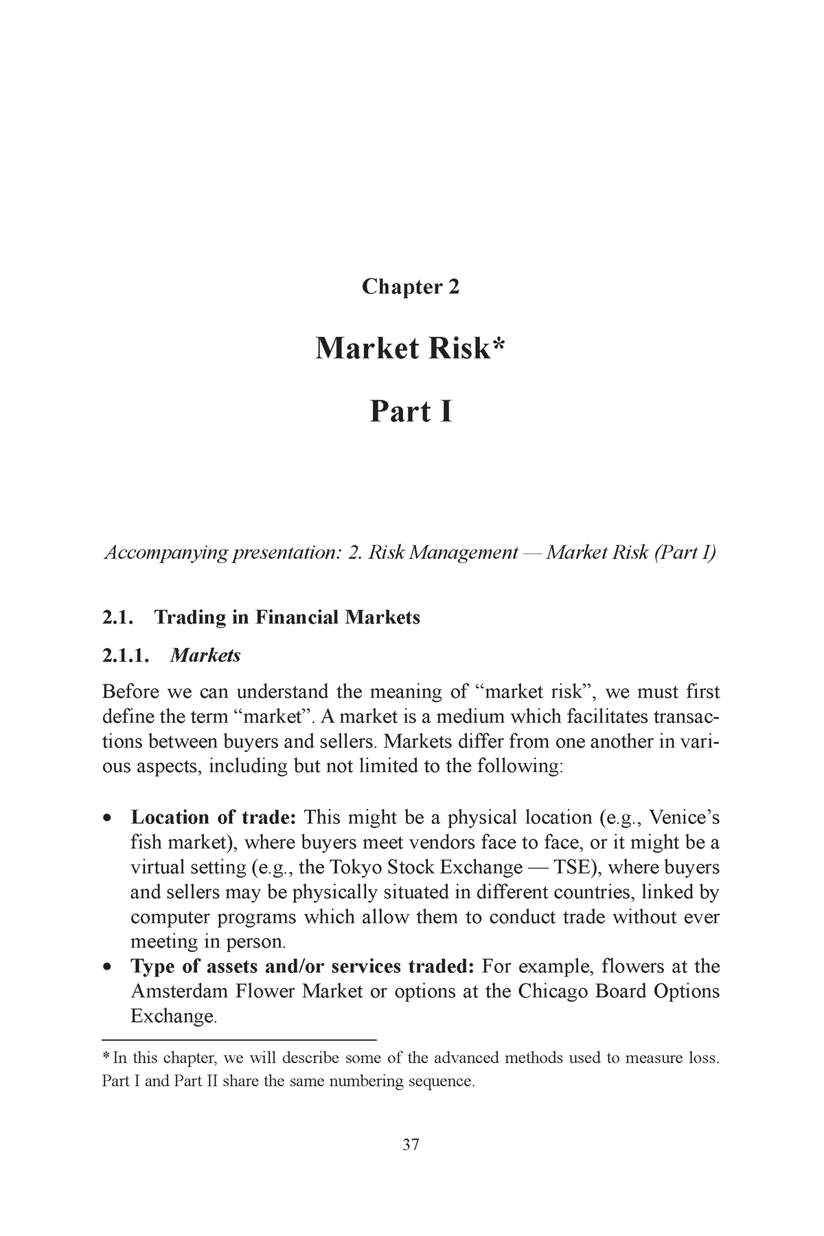 market risk management thesis