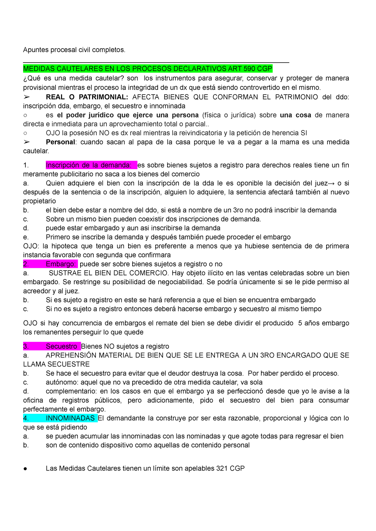 Apuntes Procesal Medidas Cautelares - Apuntes Procesal Civil Completos ...