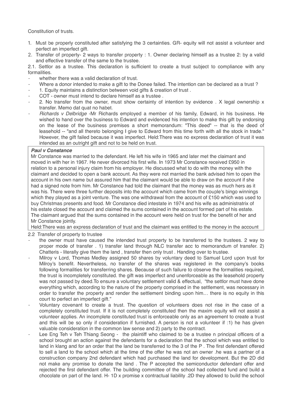 constitution of trust essay