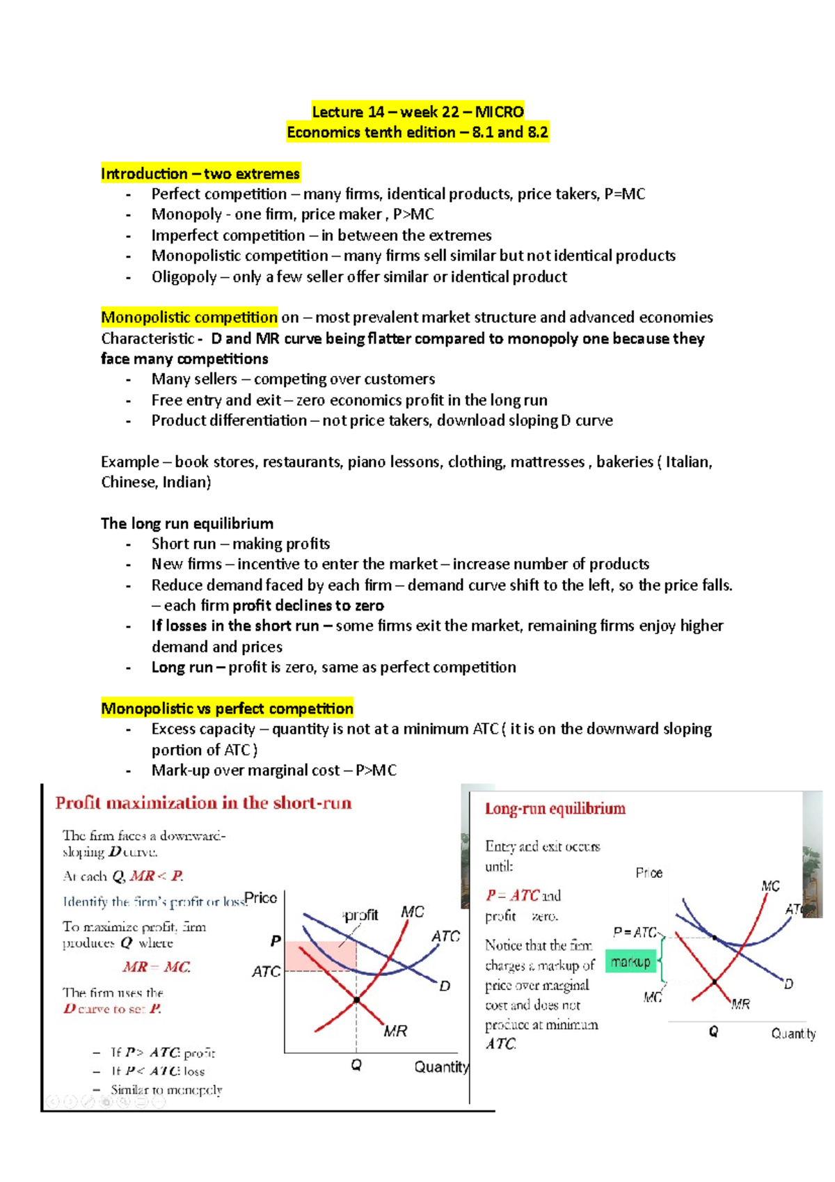 Lecture 14 Week 22 Micro - Lecture 14 – Week 22 – MICRO Economics Tenth ...