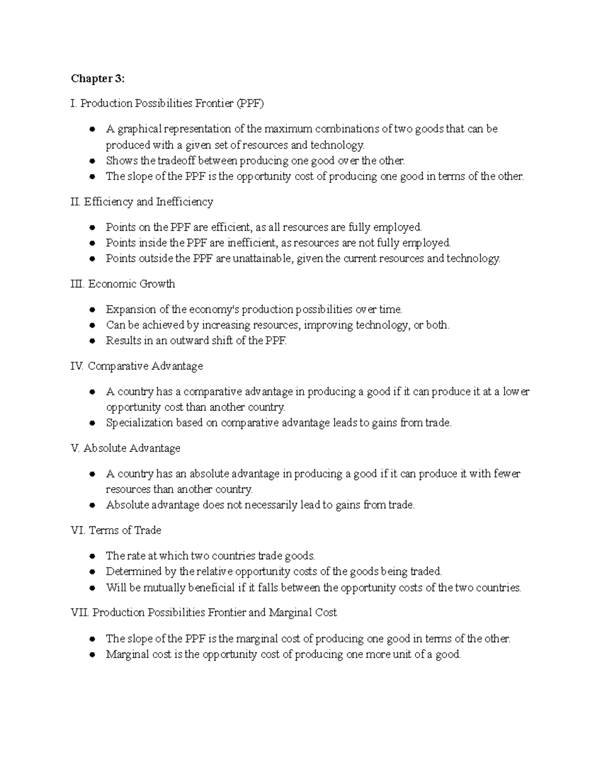 ECON 402 Chapter 3 - ECON 402 Notes for CH 3 - Chapter 3: I. Production ...