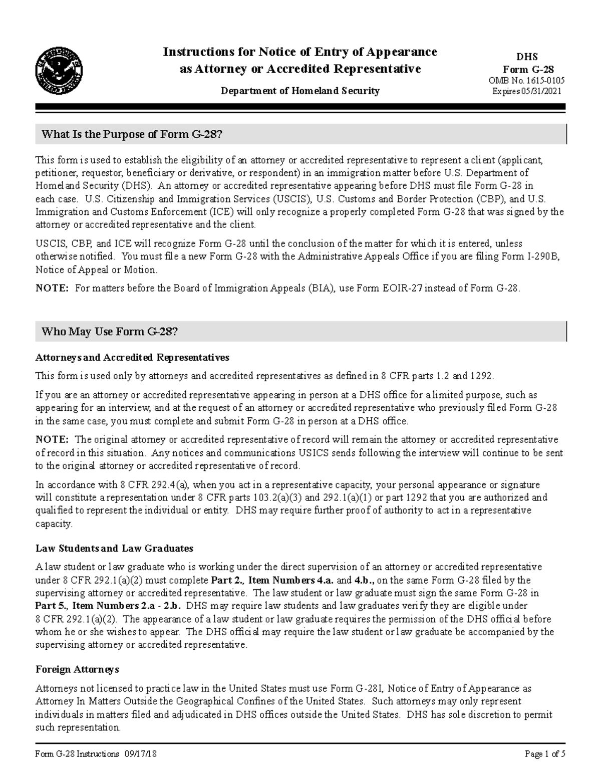 G-28instr - Texas G-28 - Instructions for Notice of Entry of Appearance ...