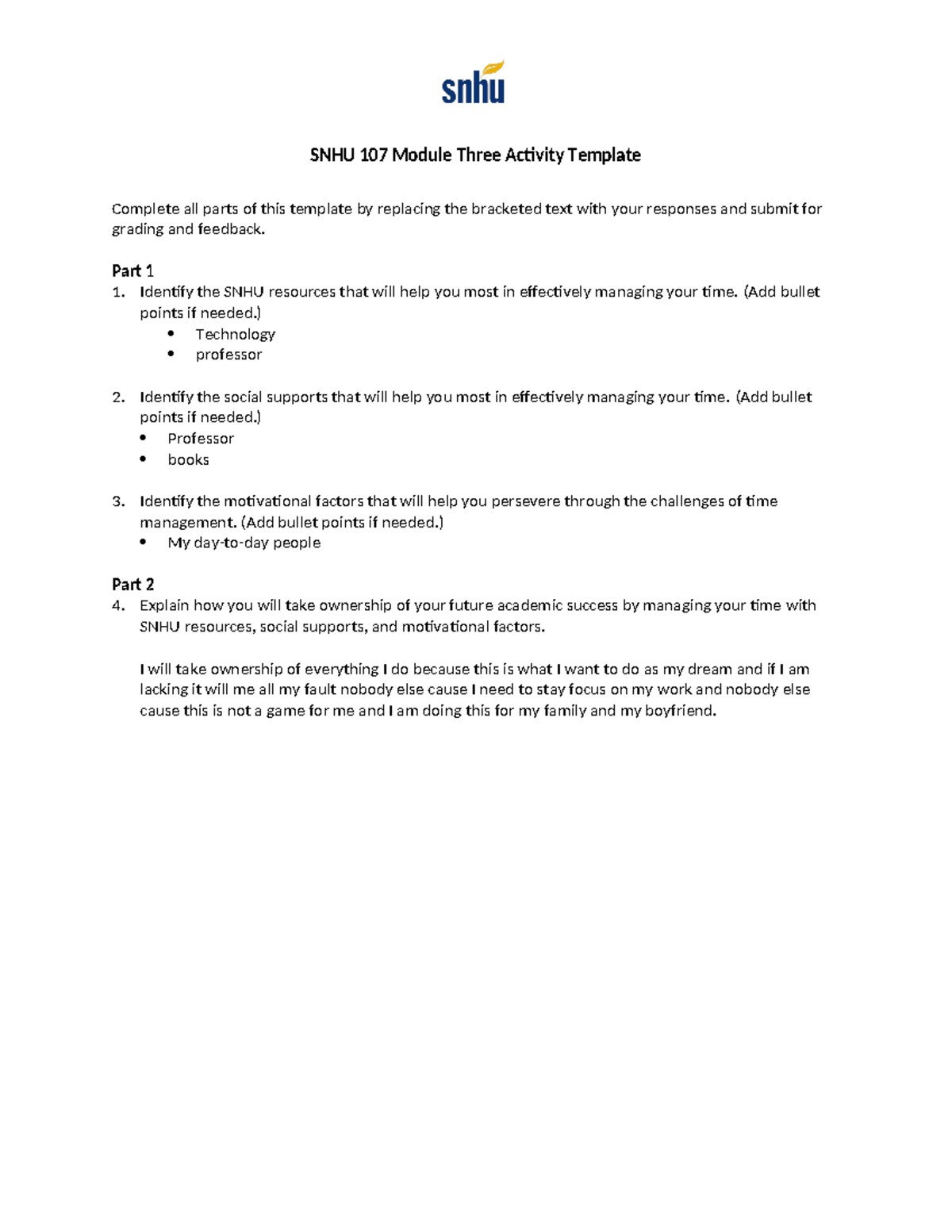 SNHU 107 Module Three Activity Template - SNHU 107 Module Three ...