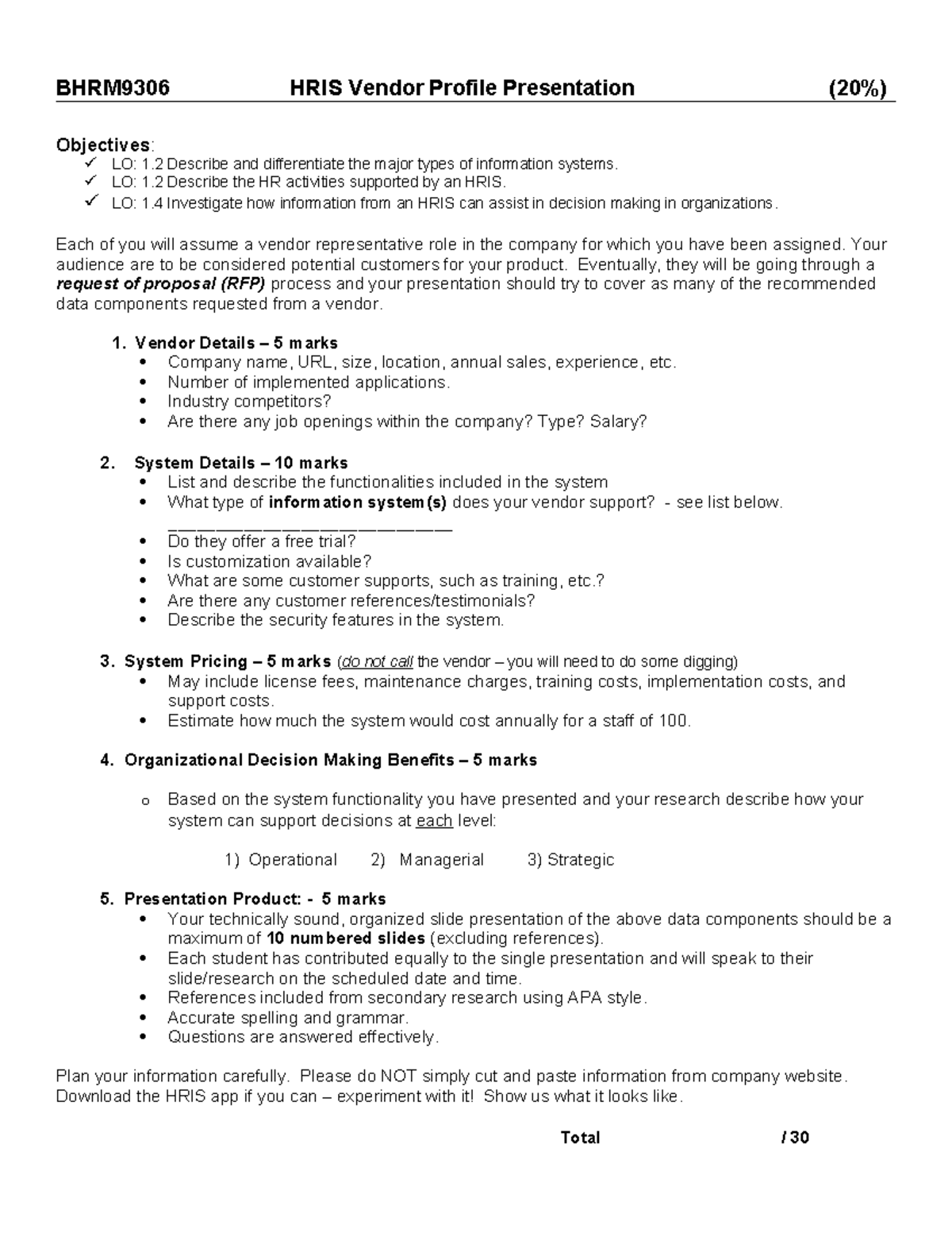 Vendor Profile Instructions W23 - BHRM9306 HRIS Vendor Profile ...