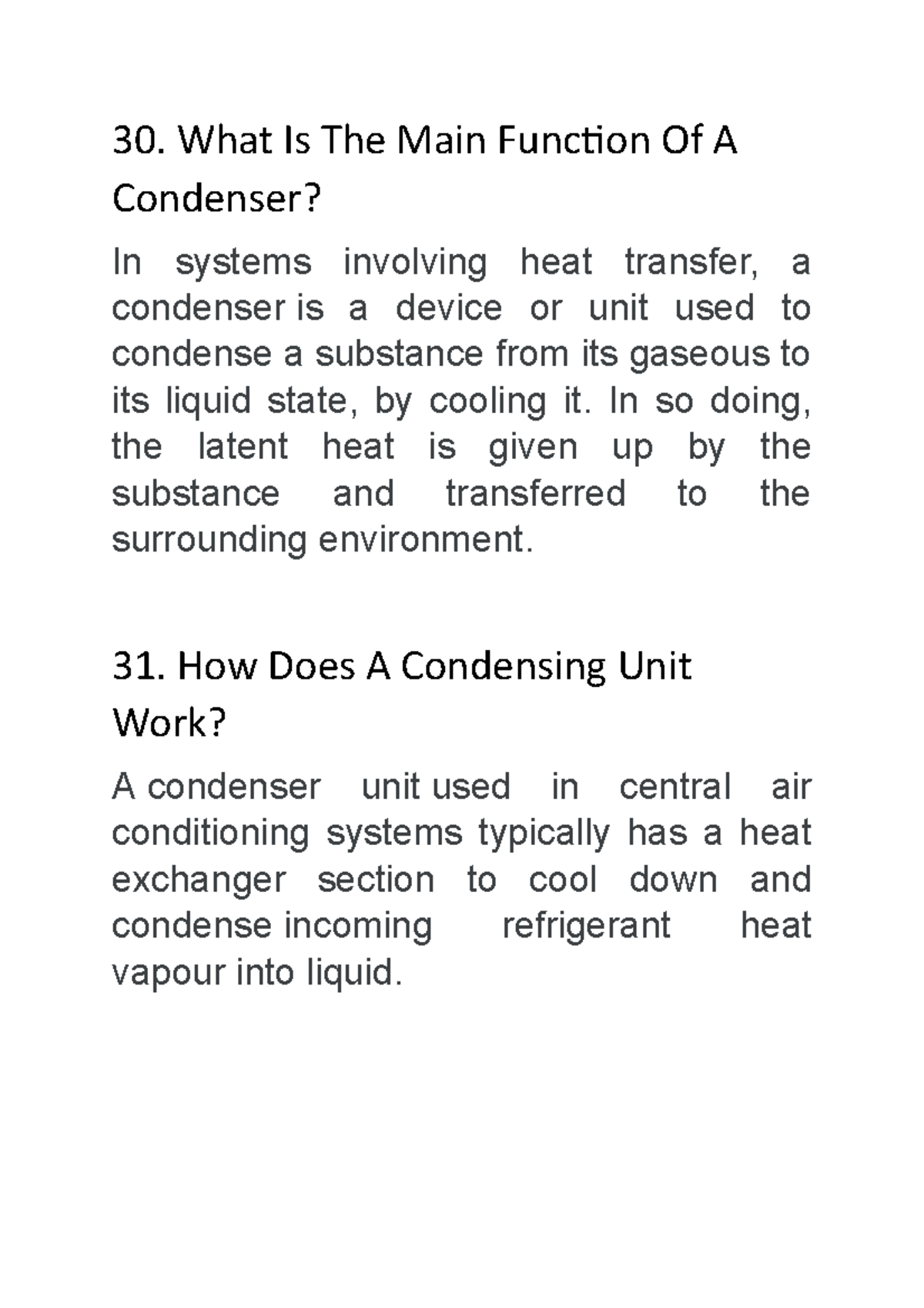 409863545HvacAssignment 30. What Is The Main Function Of A