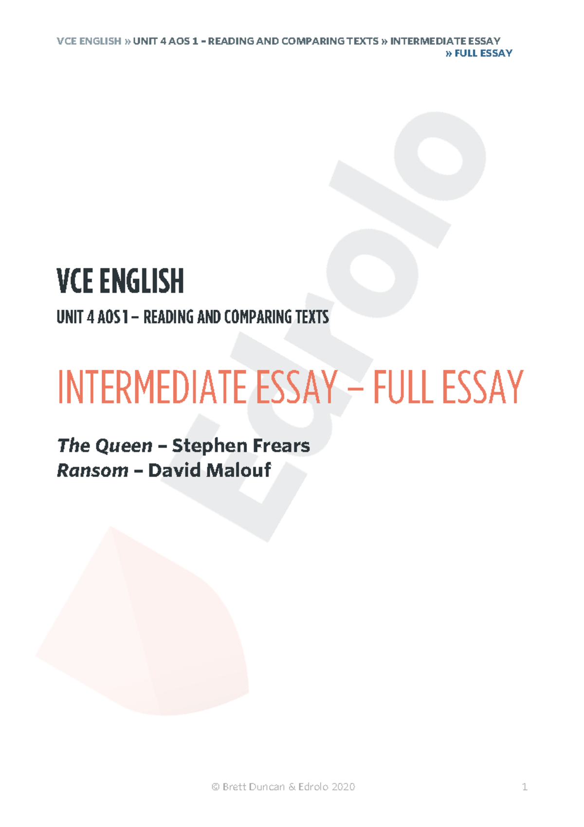 essay question intermediate