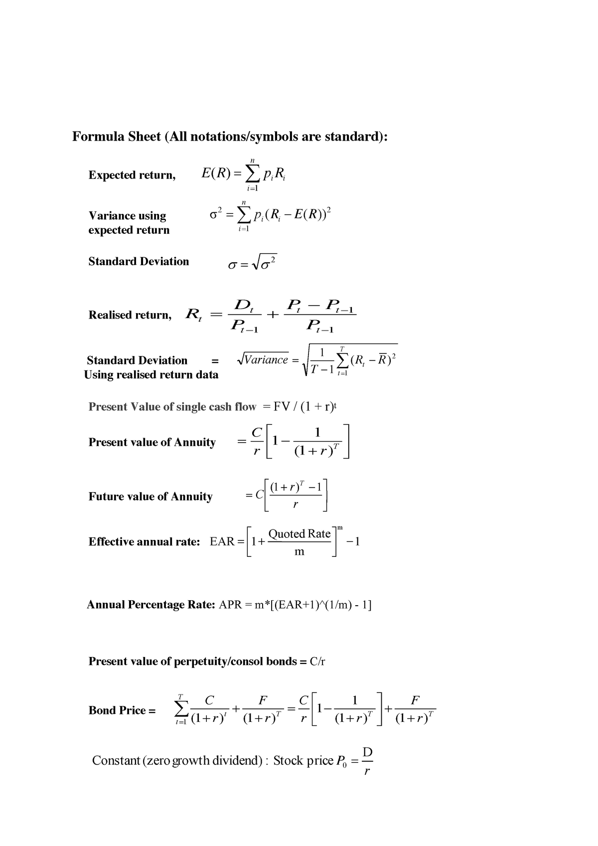 Formula Sheet Cb7856d9052feada 53b6ac30fbf4d796 Studocu